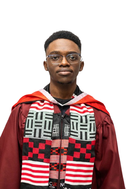 Andrew Adrian Ansah in academic regalia at his NCUK Accra graduation